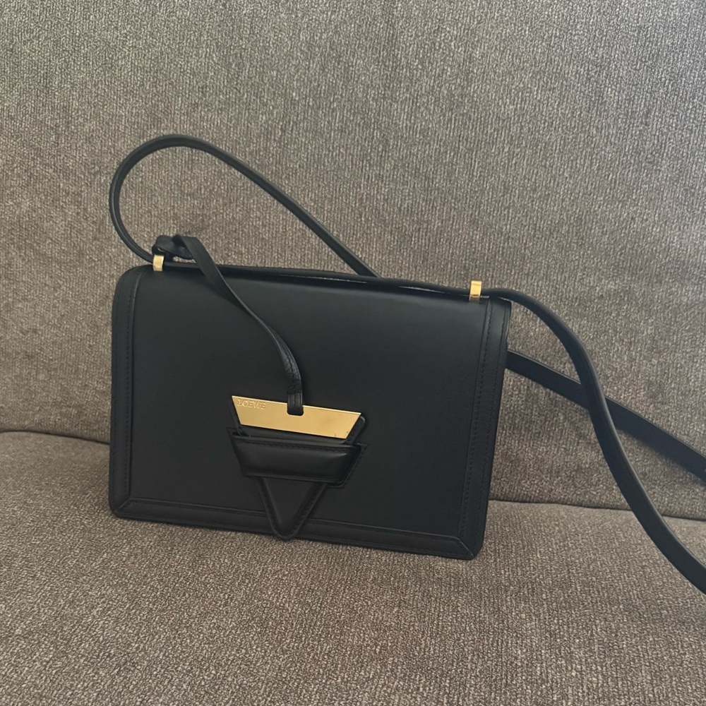 SOLD****Loewe Barcelona Shoulder Bag Leather Medium- Black
